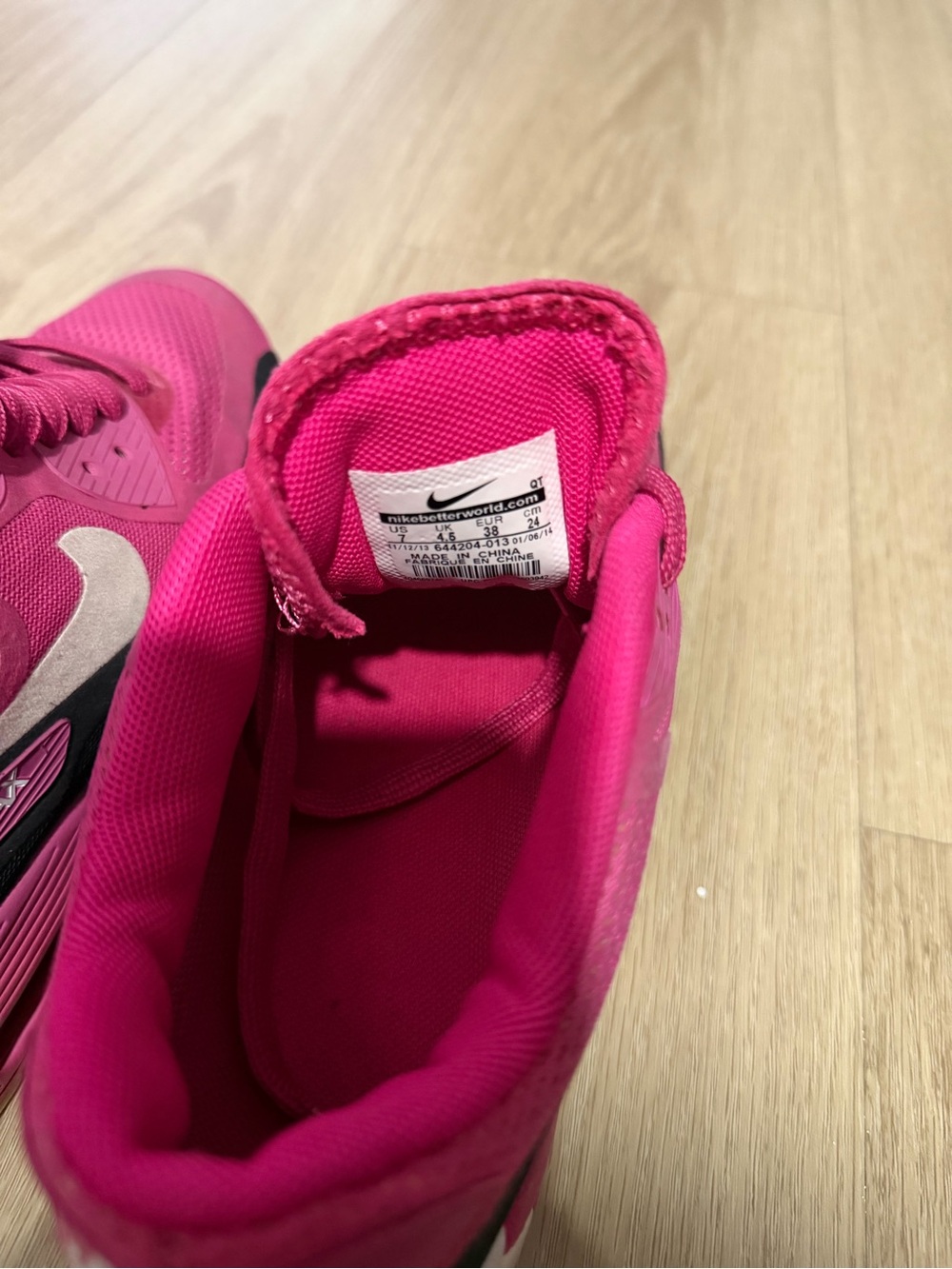 Nike Women's Pink and Black Air Max Athletic Sneakers - Picture 4 of 4